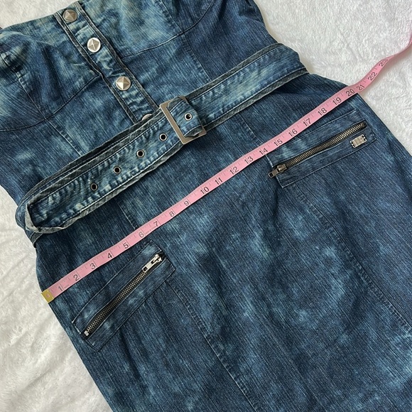Apple Bottoms Blue Denim Mini Dress - Picture 12 of 13